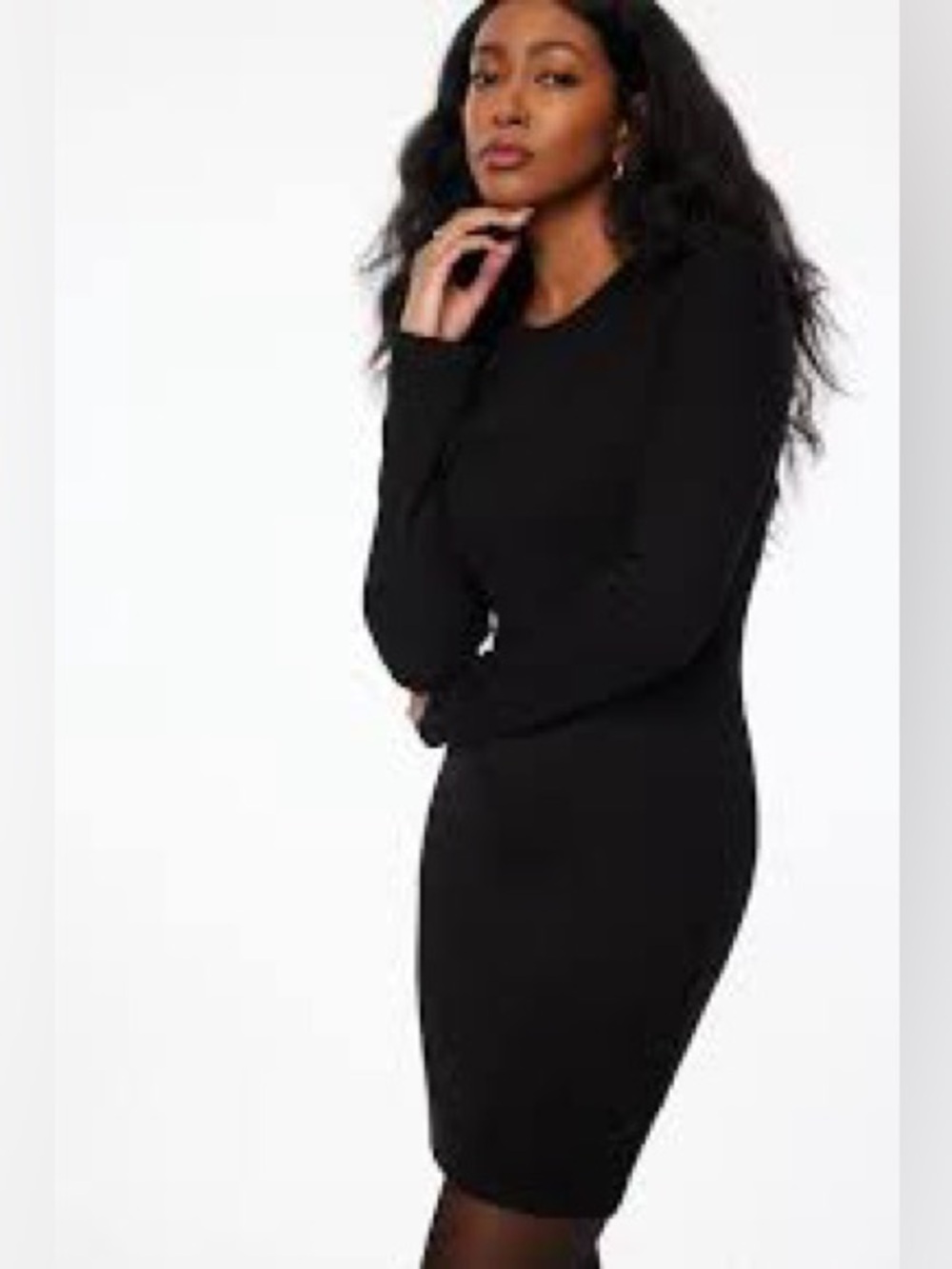 Kit and Ace Black Long-Sleeve Sheath Dress